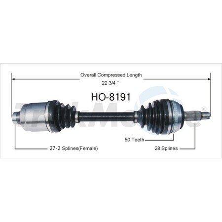 Surtrack Axle Cv Axle Shaft, Ho-8191 HO-8191